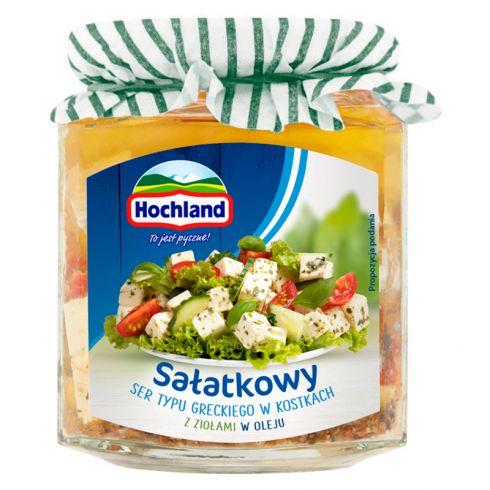 Hochland Sałatkowy ser typu greckiego w kostkach z ziołami w oleju 300 g