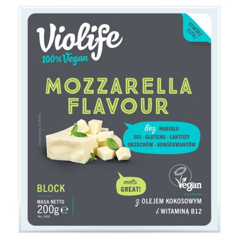 Violife Produkt na bazie oleju kokosowego o smaku mozzarella blok 200 g