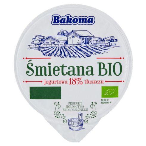 Bakoma Śmietana Bio jogurtowa 18% 180 g
