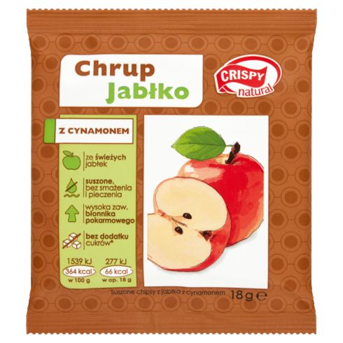 Crispy Natural Suszone chipsy z jabłka z cynamonem 18 g
