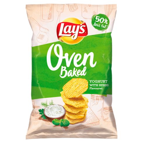 Lay's Oven Baked Pieczone formowane chipsy ziemniaczane o smaku jogurtu z ziołami 110 g