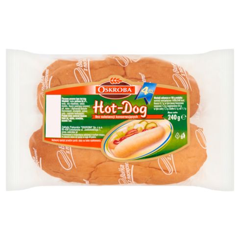 Oskroba Hot-Dog Pieczywo pszenne 240 g (4 sztuki)