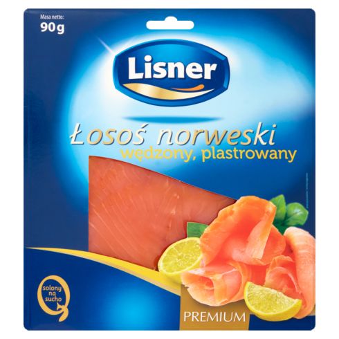 Lisner Premium Łosoś norweski wędzony plastrowany 90 g