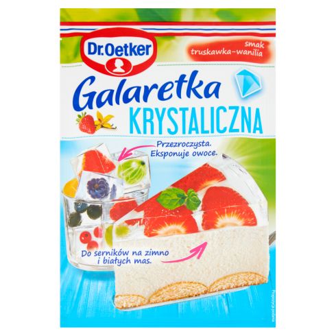 Dr. Oetker Galaretka krystaliczna smak truskawka-wanilia 77 g