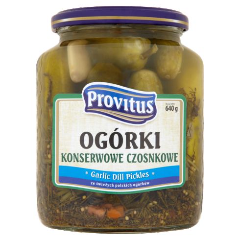Provitus Ogórki konserwowe czosnkowe 640 g