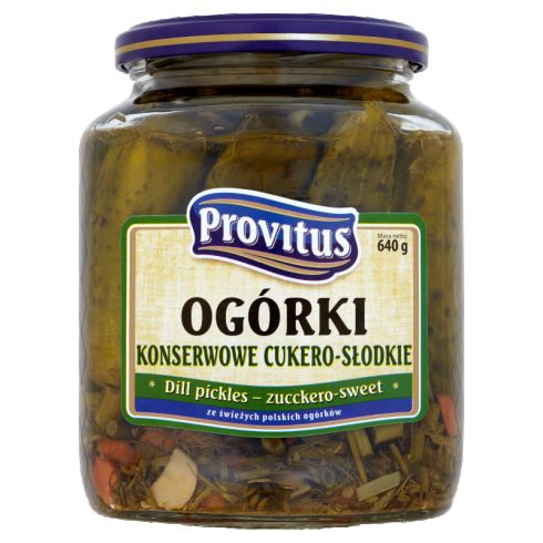 Provitus Ogórki konserwowe cukero słodkie 640 g