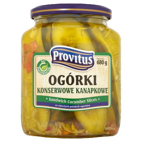Provitus Ogórki konserwowe kanapkowe 680 g