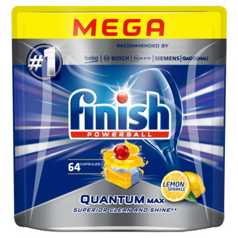 Finish Quantum Max Lemon Kapsułki do mycia naczyń 992 g (64 sztuki)