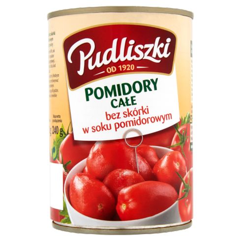 Pudliszki Pomidory całe bez skórki w soku pomidorowym 400 g