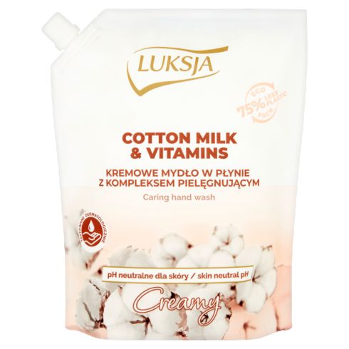 Luksja Creamy Cotton Milk & Vitamins mydło w płynie 900 ml