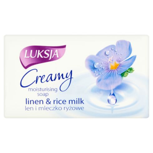Luksja Creamy Len i mleczko ryżowe Kremowe mydło 90 g