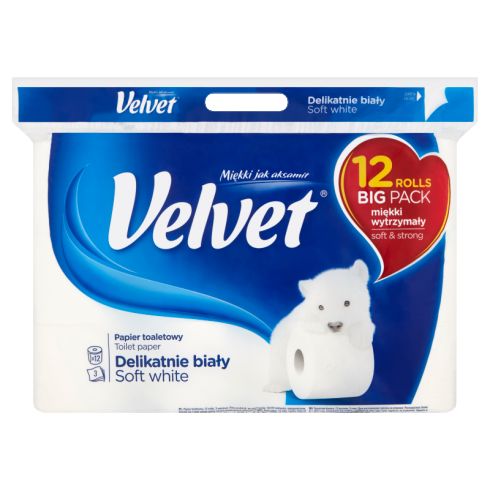 Velvet Delikatnie biały Papier toaletowy 12 rolek