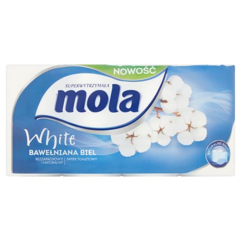 Mola White Bawełniana Biel Papier toaletowy 8 rolek