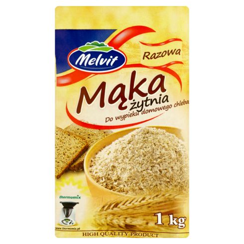 Melvit Mąka żytnia razowa do wypieku domowego chleba 1 kg