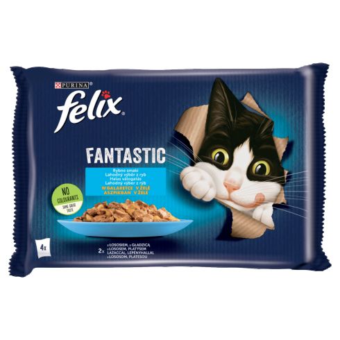 Felix Fantastic Karma dla kotów rybne smaki w galaretce 340 g (4 x 85 g)