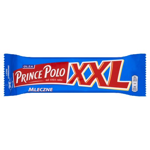 Olza Prince Polo XXL Mleczne Kruchy wafelek z kremem kakaowym oblany czekoladą mleczną 50 g