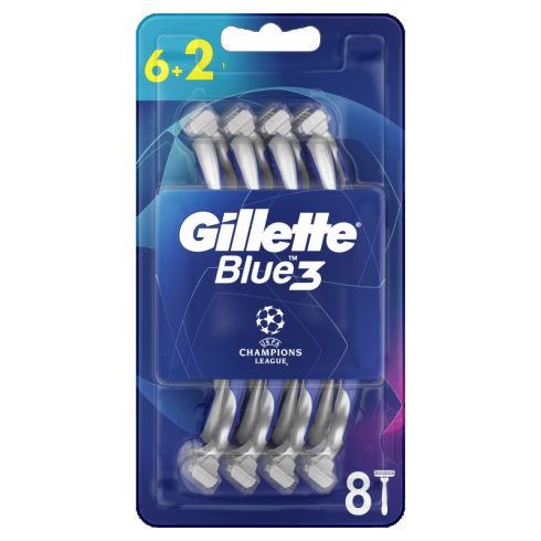 Gillette Blue3 maszynka do golenia dla mężczyzn, 6+2 sztuki