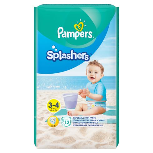 Pampers Splashers, R3-4, 12 jednorazowych pieluch do pływania