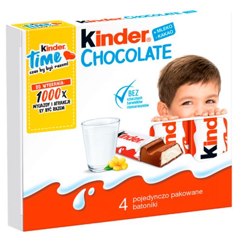 Kinder Chocolate Batoniki z mlecznej czekolady 50 g