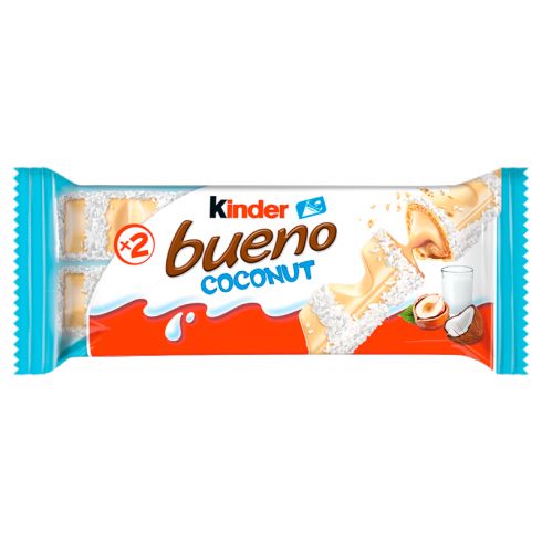 Kinder Bueno Coconut Wafel w białej czekoladzie z mleczno-orzechowym nadzieniem 39 g (2 x 19,5 g)