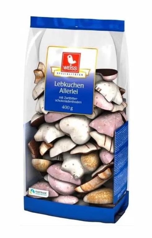 WEISS Lebkuchen Pierniki w lukrze kolorowe MIX 400g