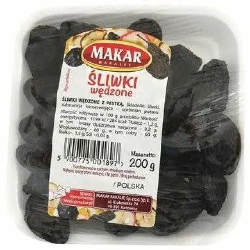 Śliwka wędzona z pestką polska 200g Makar