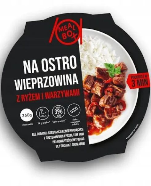 Meal box wieprzowina na ostro z ryżem i warzywami 360g