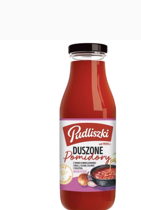 Pudliszki- duszone pomidory- karmelizowana cebula i szalotka 495g