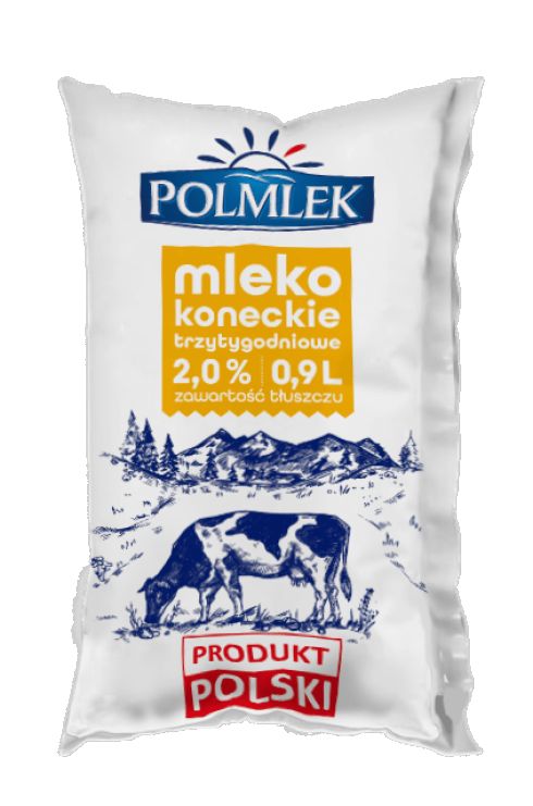 Polmlek mleko trzytygodniowe koneckie 2% 0,9L (worek)