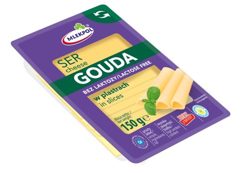 Ser gouda bez laktozy plastry 150g Mlekpol