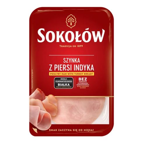 Szynka z piersi indyka plastry 120g Sokołów