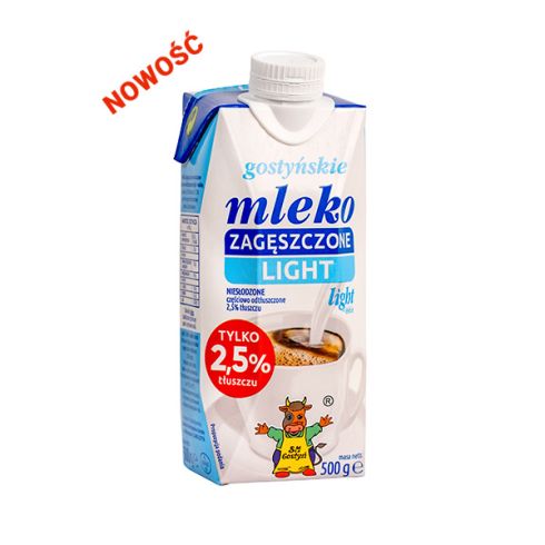 Mleko zagęszczone niesłodzone gostyńskie 500g light TPA 2,5% tłuszczu