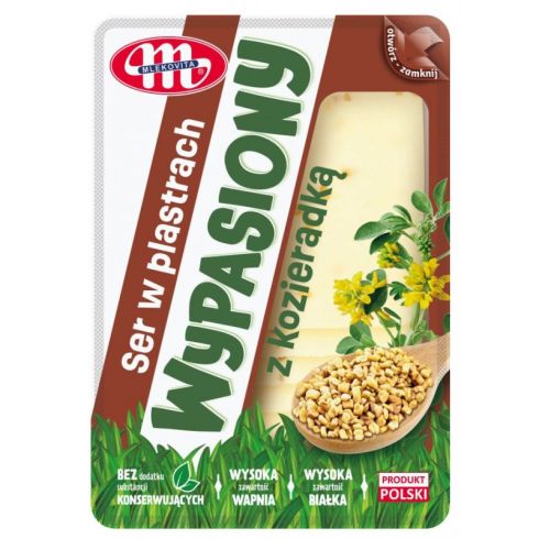 Ser wypasiony z kozieradką plastry 135g Mlekovita