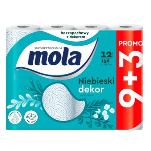 Mola niebieski dekor papier toaletowy 12rolek