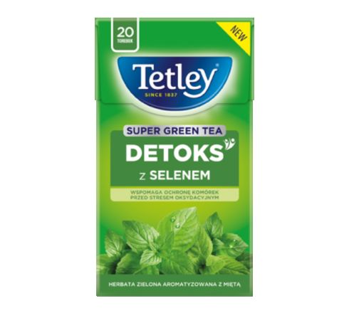 Herbata tetley super green detoks mięta 20 torebek x 2g