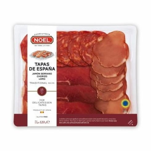 Zestaw hiszpańskich wędlin tapas serrano, chorizo, lomo 120g Noel