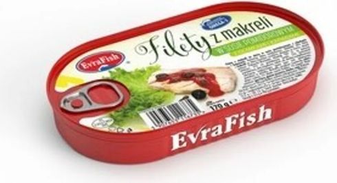 Evrafish filet z makreli w sosie pomidorowym z oliwkami i kaparami 170g