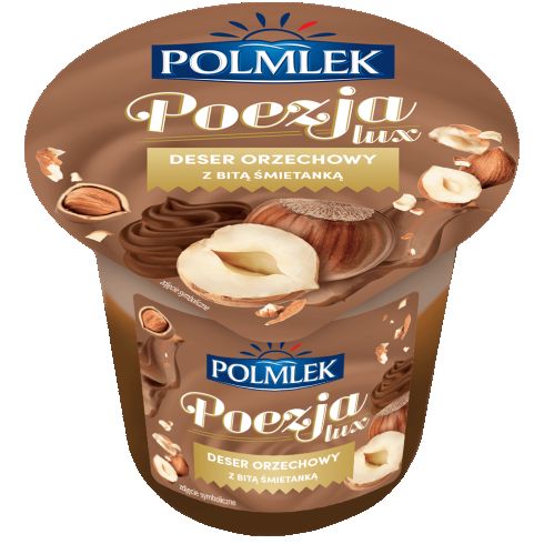 Polmlek poezja lux deser mleczny orzechowy z bitą śmietaną o smaku orzechowym 180g